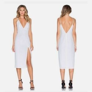NBD x REVOLVE Shine On White Midi Dress Size S *NWT*